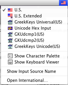 picture of Input Menu pane Mac