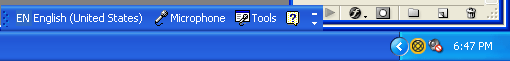 picture of language bar Windows